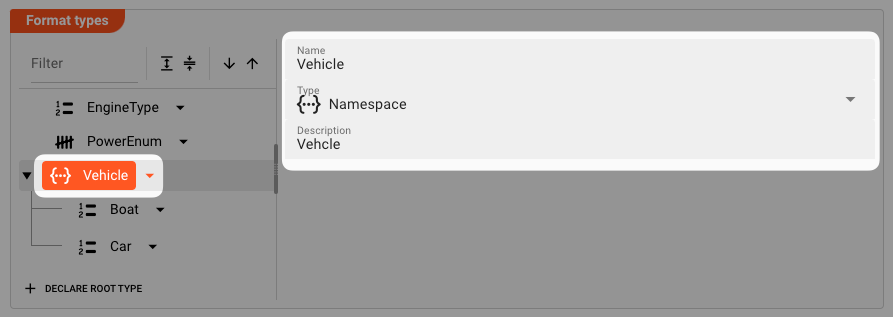 Namespace Declaration (Format Data Dictionary)