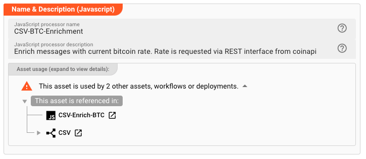 Name &amp; Description (Javascript Flow Asset)