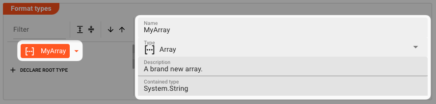 Array Declaration (Array Data Dictionary)