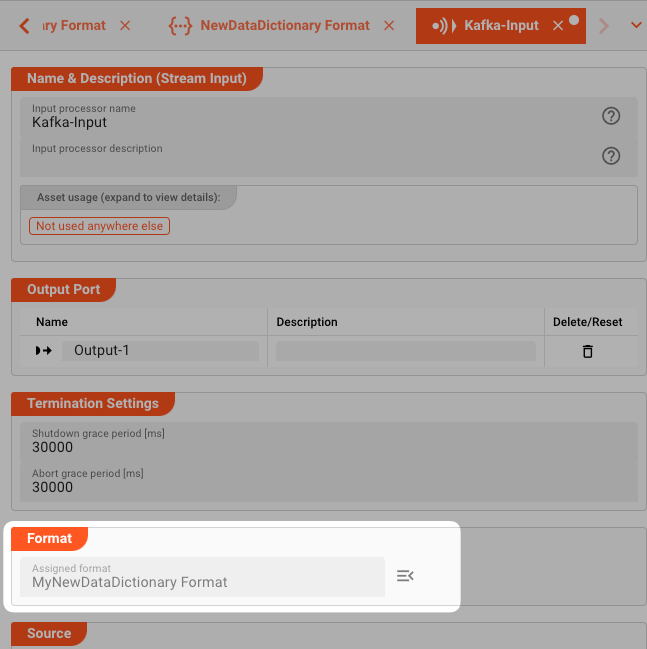 Linking Format to Input Processor (Format Data Dictionary)