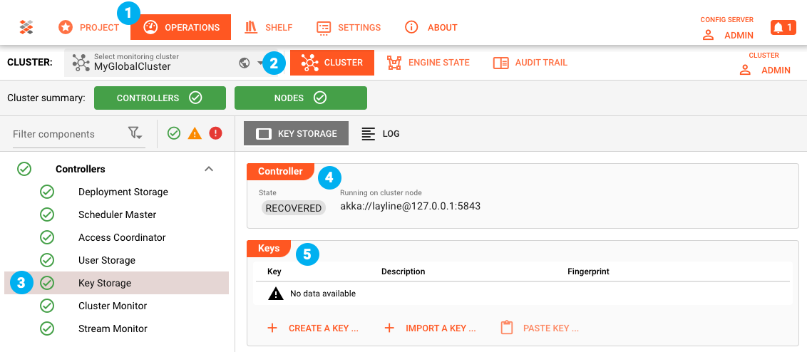 Creation of Key-Pairs on the Reactive Engine Cluster (Secret Management)