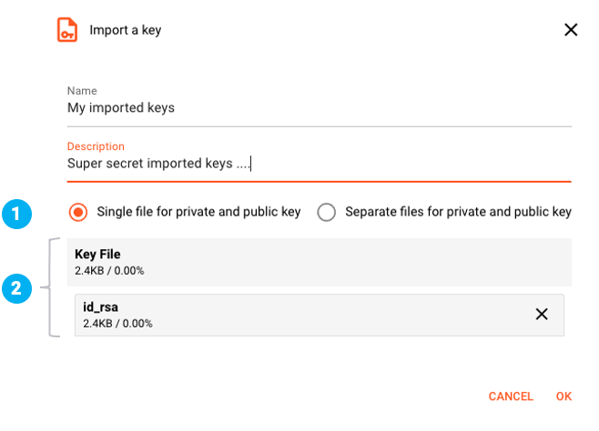 Import a key-pair (Secret Management)