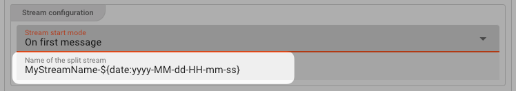 Name of the split stream (Stream Boundary Flow Asset)