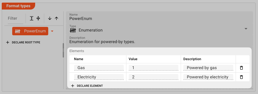 PowerEnum Element Declaration