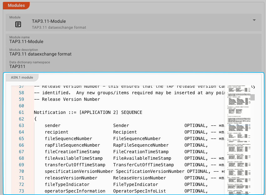 ASN.1 module (Format ASN.1)