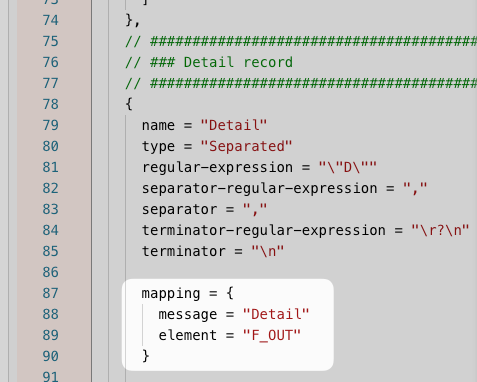 F-In Format setup Detail (Data Dictionary)