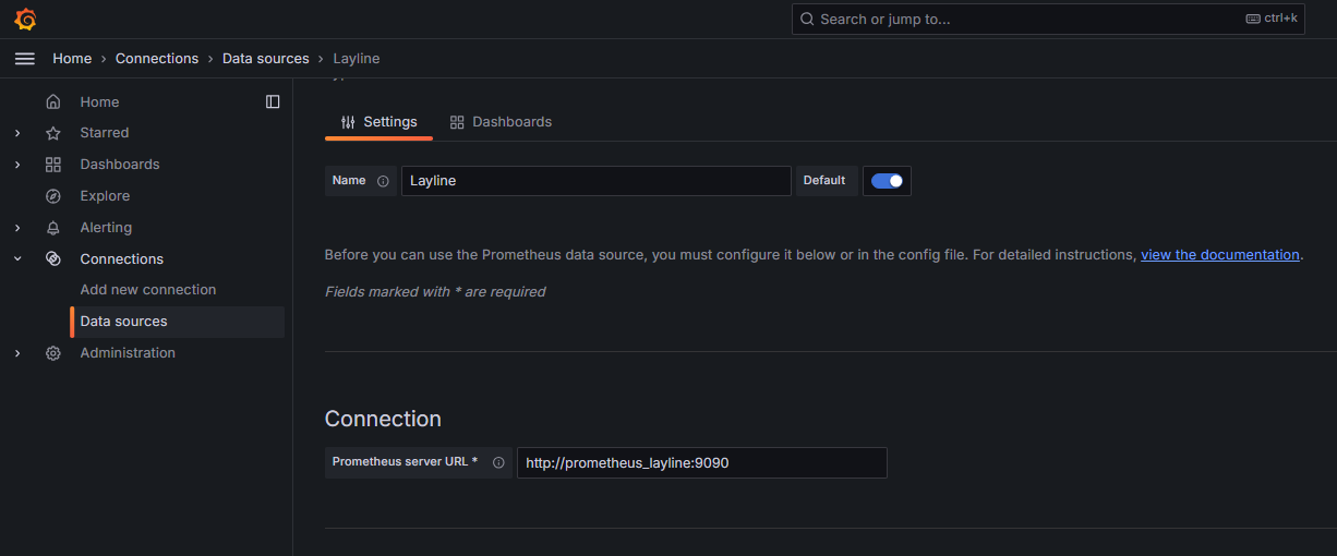 Grafana for layline.io