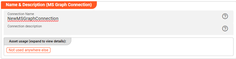 Name &amp; Description (Connection MS Graph)