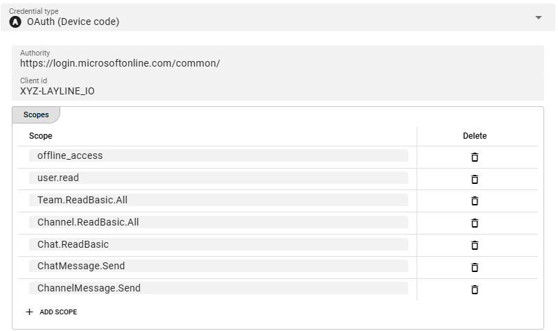 Microsoft OAuth Client Credential Flow (Connection MS Graph)