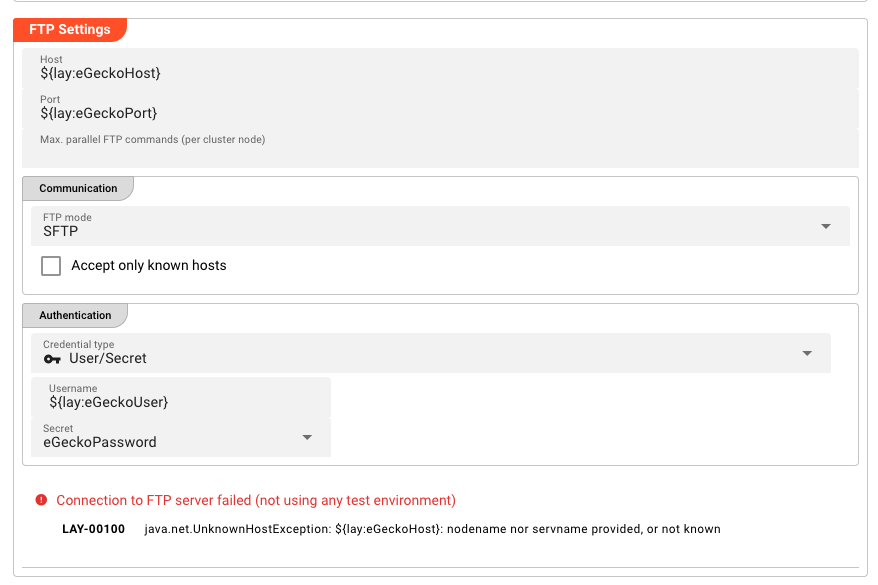 Connection Asset configuration