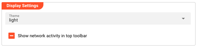 Display Settings configuration panel