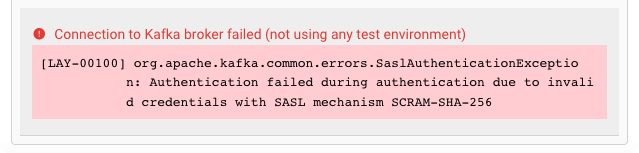 Connection Test Result negative (Connection Kafka)