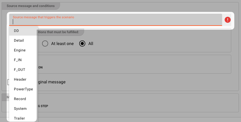 Source Message selection (Mapping Flow Asset)