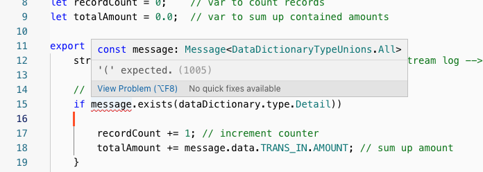 JavaScript Processor syntax error