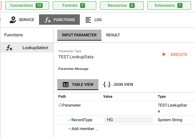 Service Functions testing interface